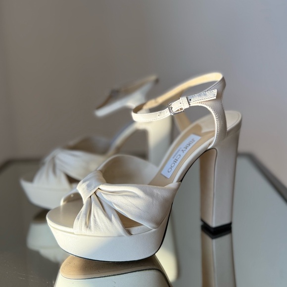 Like new Jimmy Choo Heloise 120MM Leather Platform Sandals $995 38.5 - Picture 15 of 16